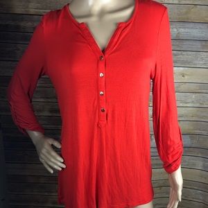 WD.NY Red Long Sleeve Blouse Women’s Small